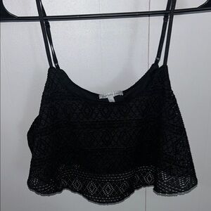 Charlotte Russe Black Lace Crop Top